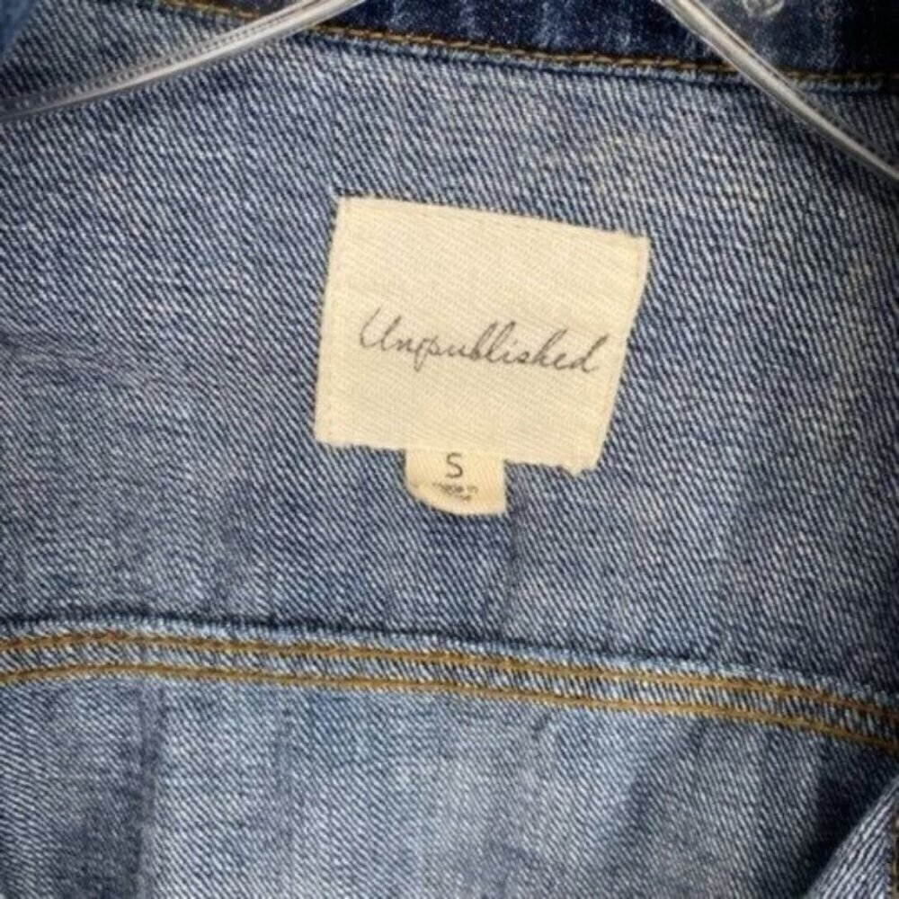 Unpublished Women’s Distressed Destroyed Denim Jean Jacket - Picture 3 of 10